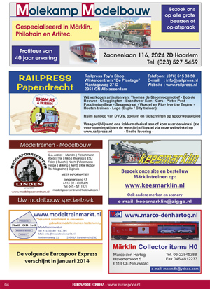 Advertentiepagina van het Eurospoor Express Magazine