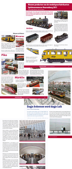 Voorbeeldpaginas Eurospoor Express Magazine